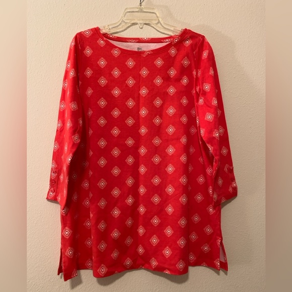 Orange Coral, 3/4-Sleeve, Long-Tail Top -- Belk - Picture 9 of 10